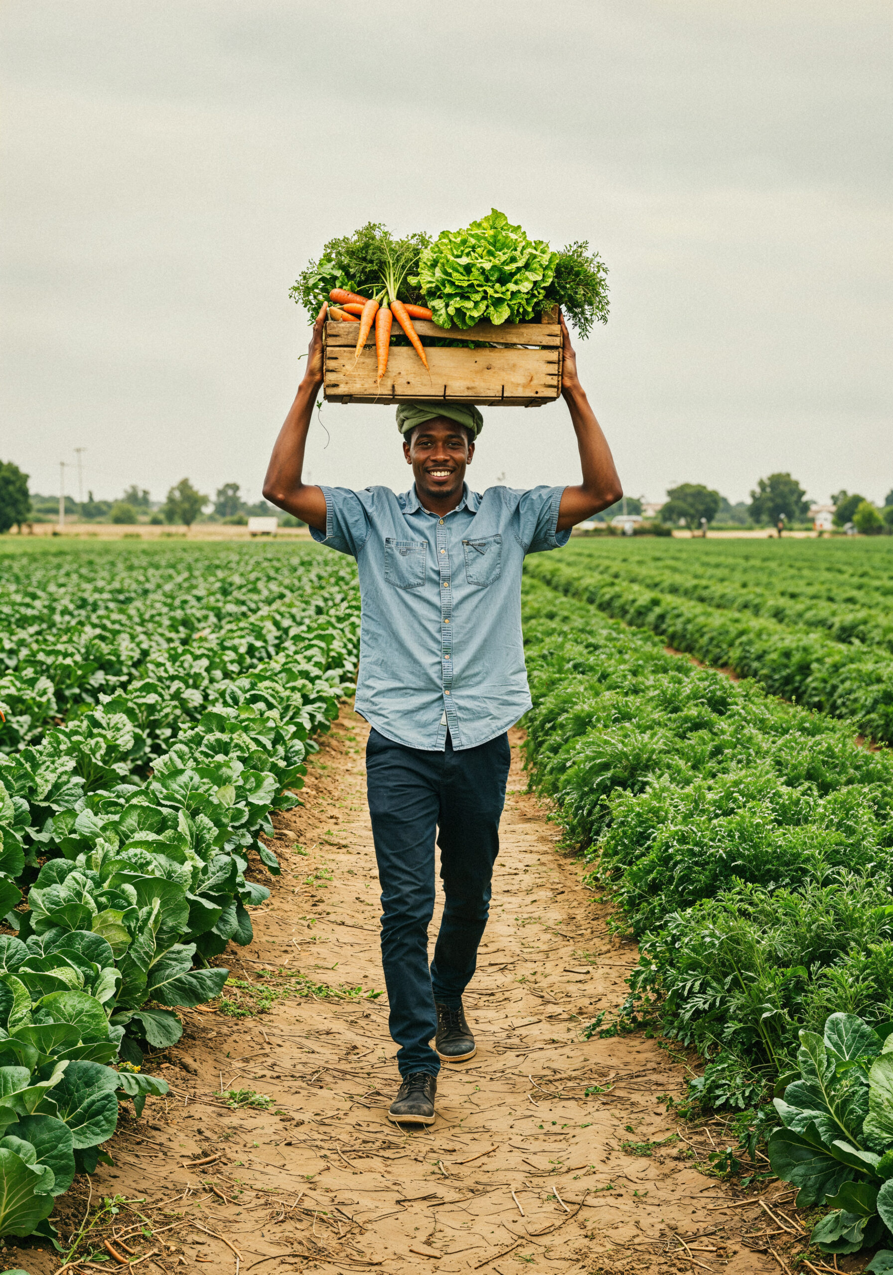 farmer-carrying-wooden-crate-fresh-vegetables-field